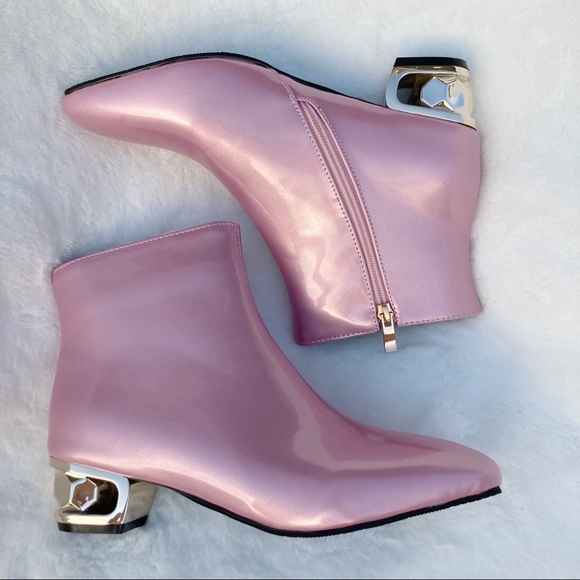 🚫SOLD🚫VINTAGE Metallic pink rain booties - Picture 3 of 8